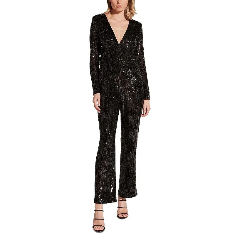 Bardot Women's Dita Sequin Jumpsuit Black Size Small Sequin Dress Fit