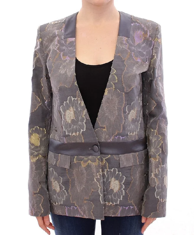 Roberto Fragata  Silk Floral Cotton Women's Blazer Stylish Fitted Blazer