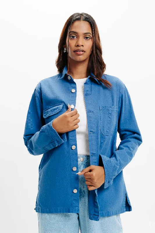 Denim Ef. Sapphire Shacket Women's affordable jackets