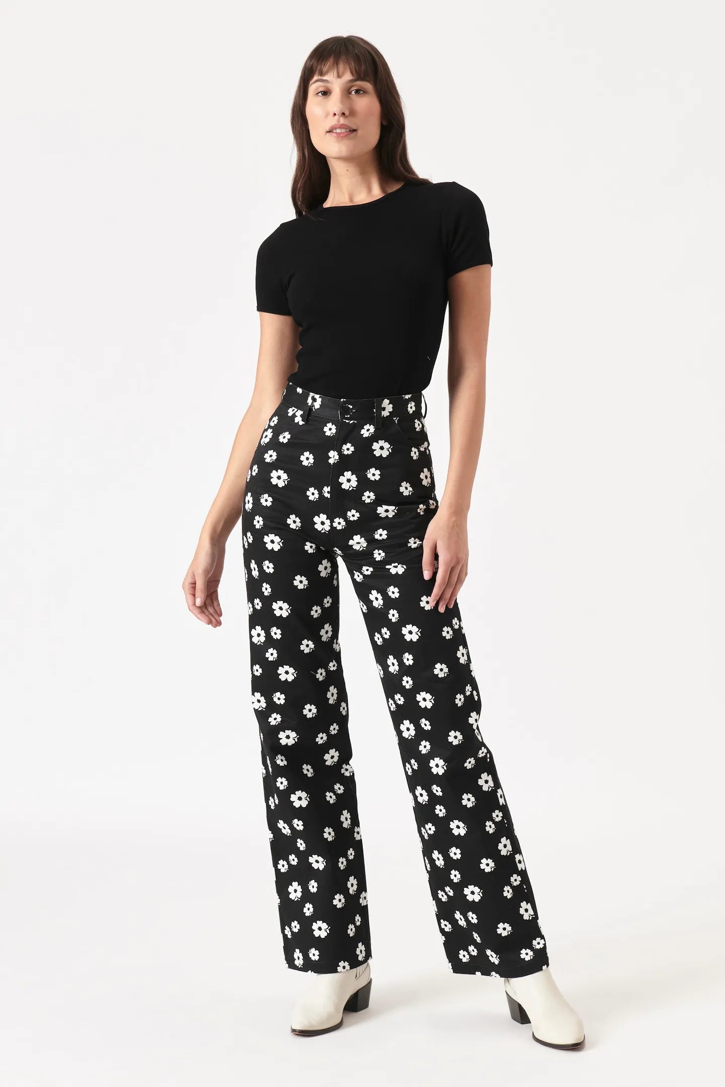 ROLLAS FOLK FLORAL HEIDI PANT - BLACK