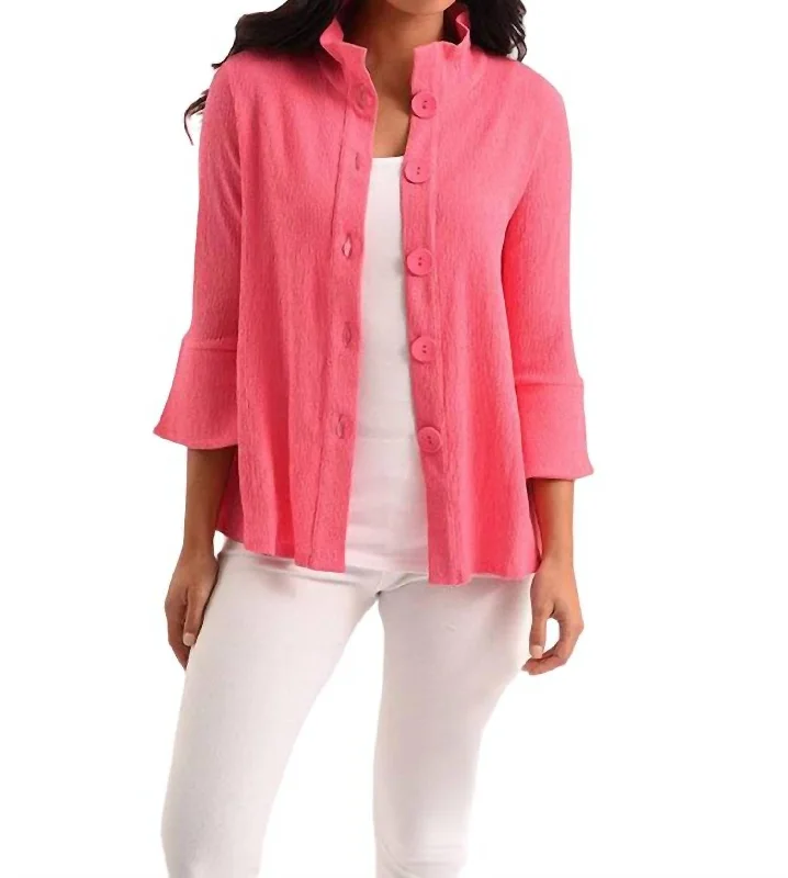 Kara 3/4 Jacket In Fuchsia Classic Blazer Style