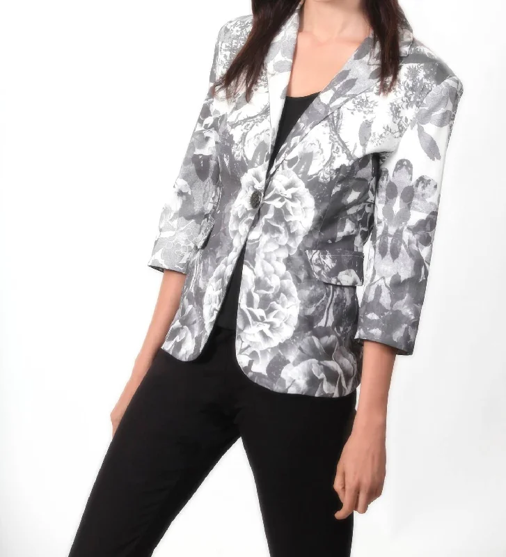 Natural Kaleidoscope Blazer In Ivory/gray Blazer for Smart Casual