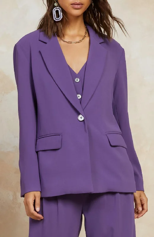 One Button Blazer In Purple Women’s Blazer Collection