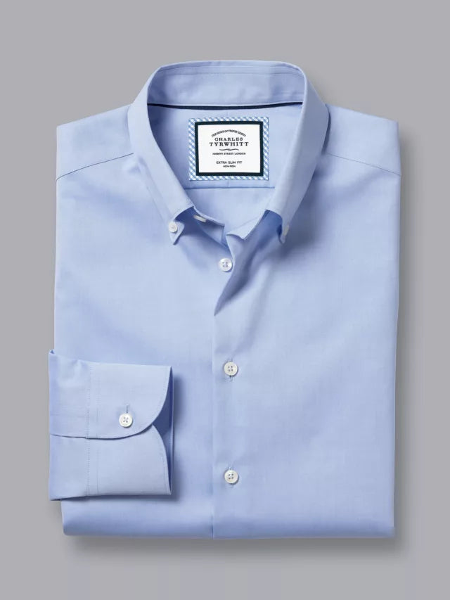 Button-Down Collar Non-Iron Slim Fit Shirt, Sky Blue