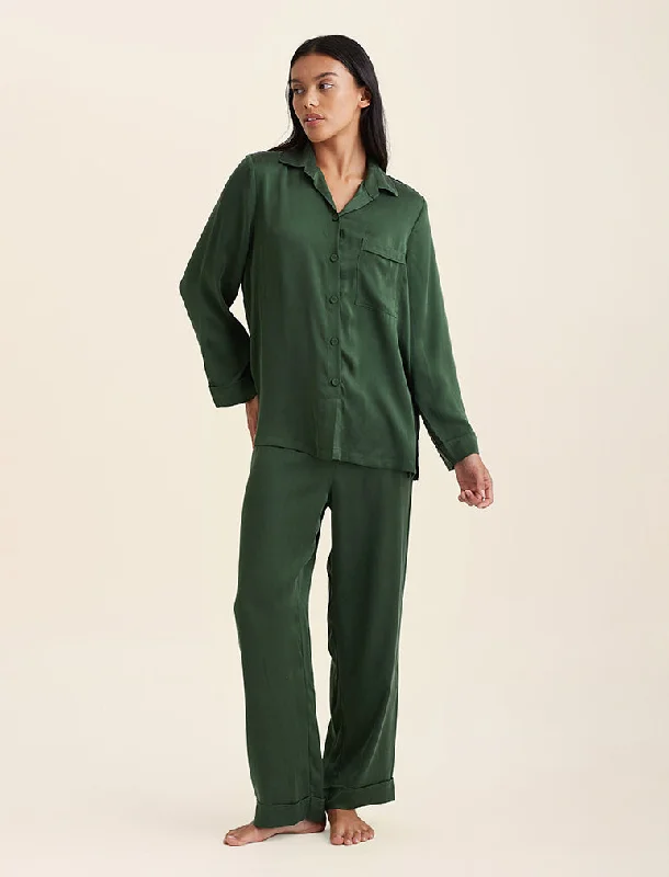 Audrey Washable Silk Full Length PJ Pajama sets with pockets