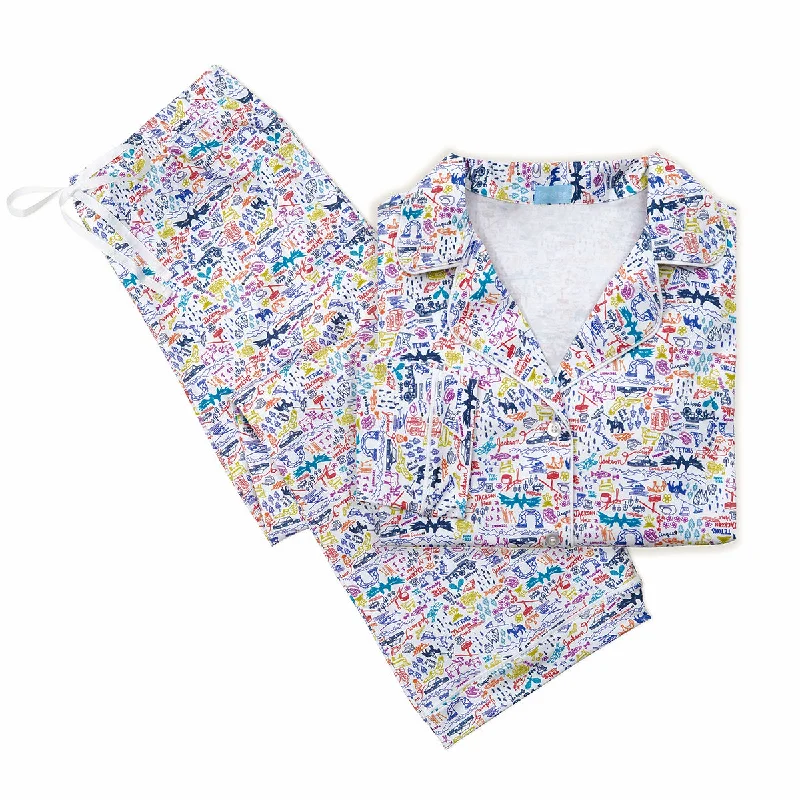 Jackson Hole Women’s Button Front Long Pajama Set Best pajama sets for elderly women