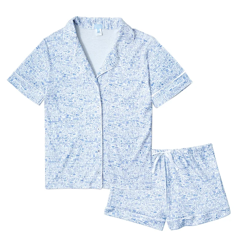 Nantucket Women’s Button Front Short Pajama Set Movie night pajama sets