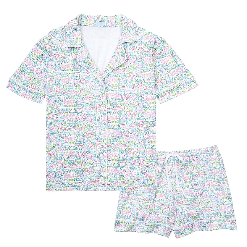 Palm Beach Women’s Button Front Short Pajama Set Budget-friendly pajama sets