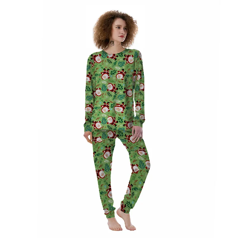 Santa Claus Happy Print Pattern Women's Pajamas Three-piece pajama sets