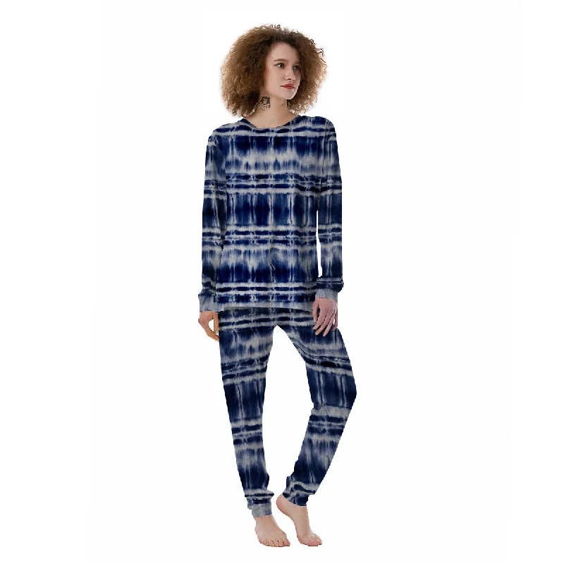 Shibori Indigo Dye Print Women's Pajamas Trendy pajama sets for women