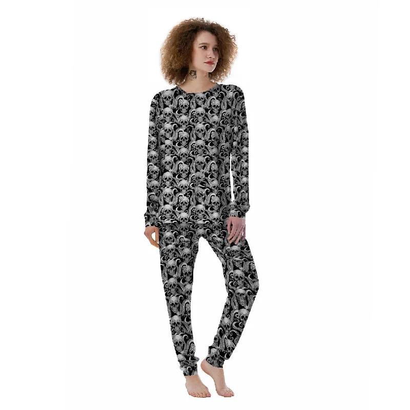 Skull Octopus Tentacles Print Pattern Women's Pajamas Nursing pajama sets