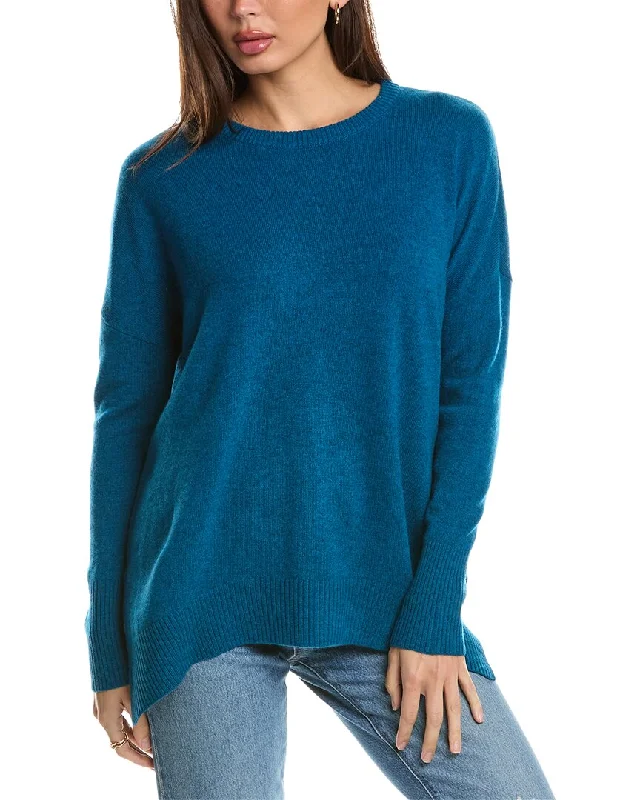 Forte Cashmere Easy Crew Cashmere Pullover Cropped sweaters