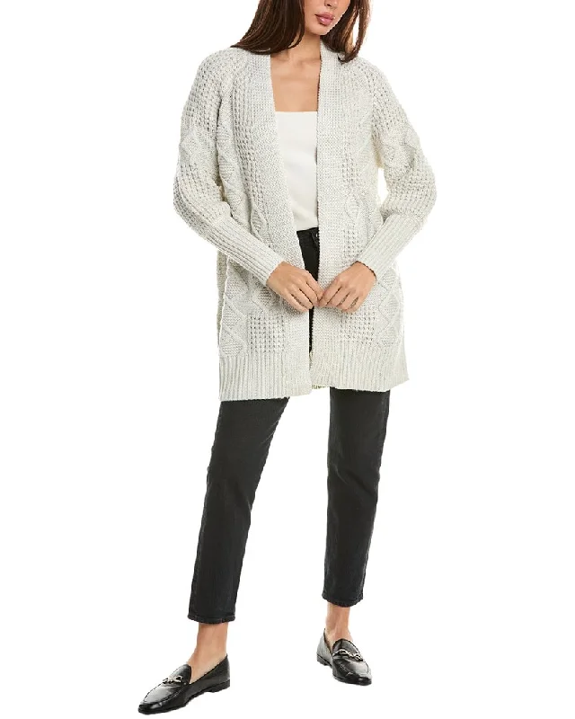 Forte Cashmere Lurex Cable Wool & Cashmere-Blend Cardigan Warmest sweaters for extreme cold