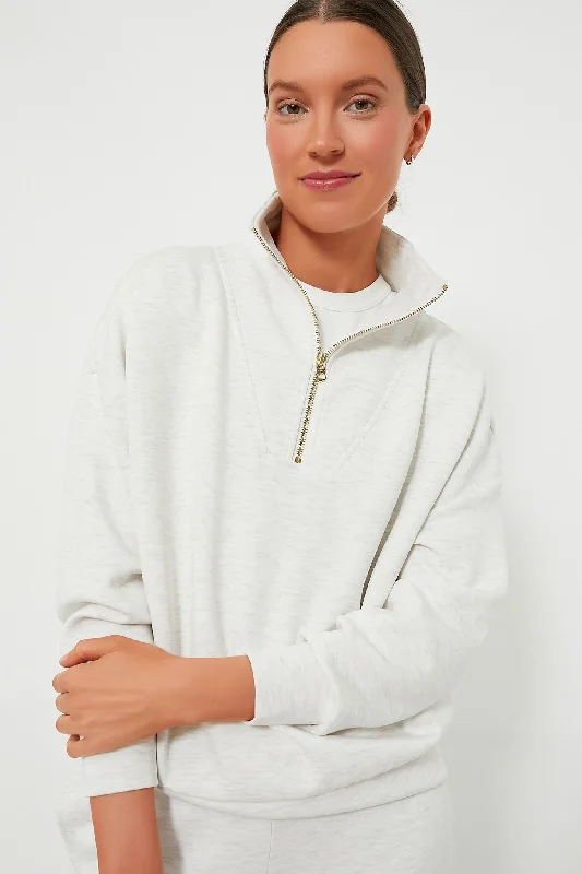 Ivory Marl Hawley Half Zip Best sweaters for casual wear