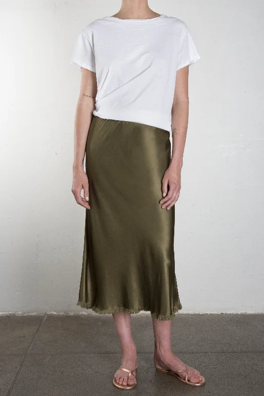 Riley Skirt Vintage Satin - Olive Lace unclassified skirts
