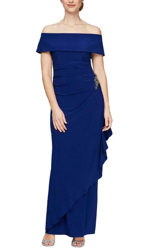 Alex Evenings - 81351528 Off-Shoulder Matte Jersey Long Dress Preppy maxi dresses