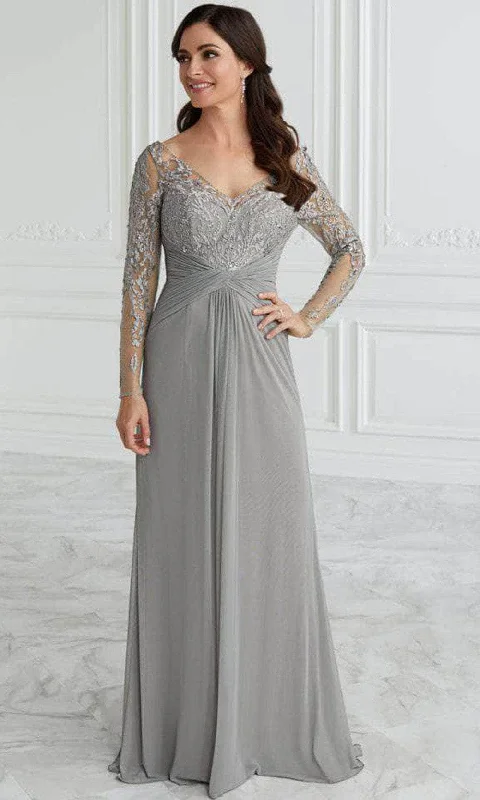 Christina Wu Elegance 17098 - Long Sleeve Sheer Illusion A-Line Dress Forever 21 maxi dresses