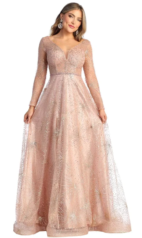 May Queen RQ7958 - Beaded Sheer Evening Dress Holiday party dresses