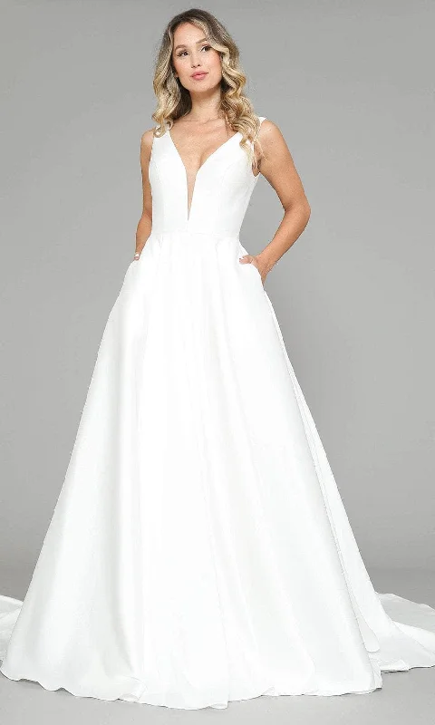 Poly USA 8582 - Sleeveless V-Neck Bridal Gown Elegant party dresses