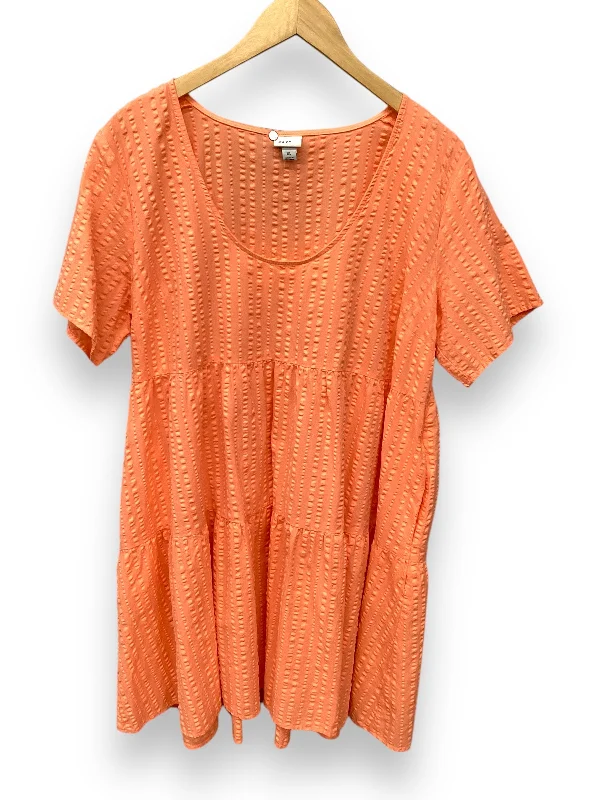 Dress Casual Midi By A New Day In Coral, Size: Xl Women's midi dresses