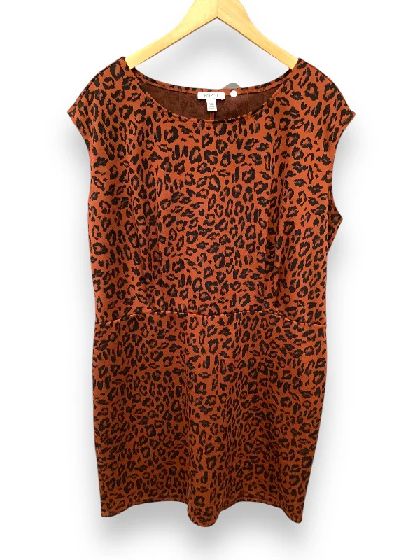 Dress Casual Midi By Nine West In Animal Print, Size: Xxl Street style midi dresses