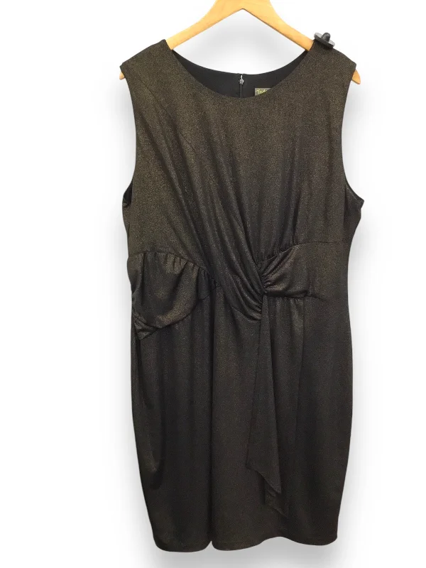 Dress Party Midi By Taylor In Black & Gold, Size: 20 Women's trendy midi dresses sale