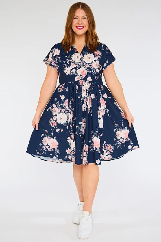 Frankie Navy Floral Dress Vacation floral dresses