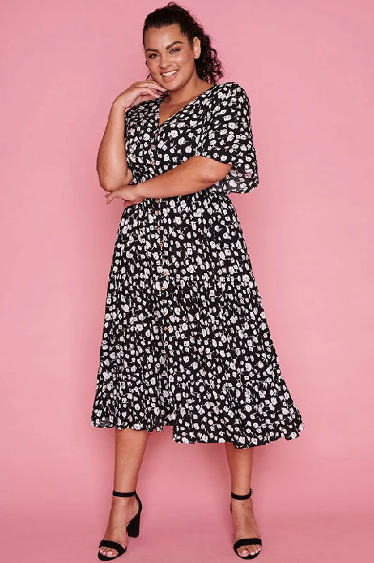 Jessica Black Floral Dress Budget-friendly floral dresses