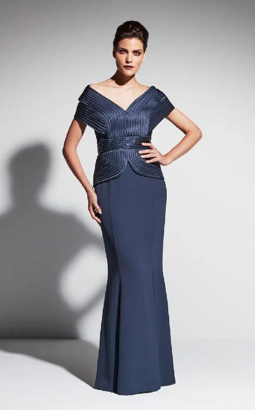 Alexander by Daymor 461 - V-Neck Peplum Evening Gown Party unclassified dresses