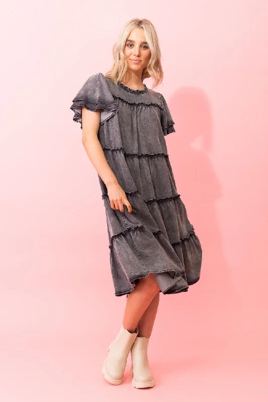 Arianna Dress Black Wash Lyocell Monochrome unclassified dresses