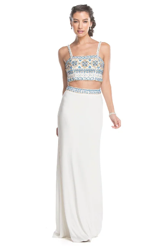 Aspeed Design -L1551 Beaded Fitted Two Piece Dress Monochrome unclassified dresses