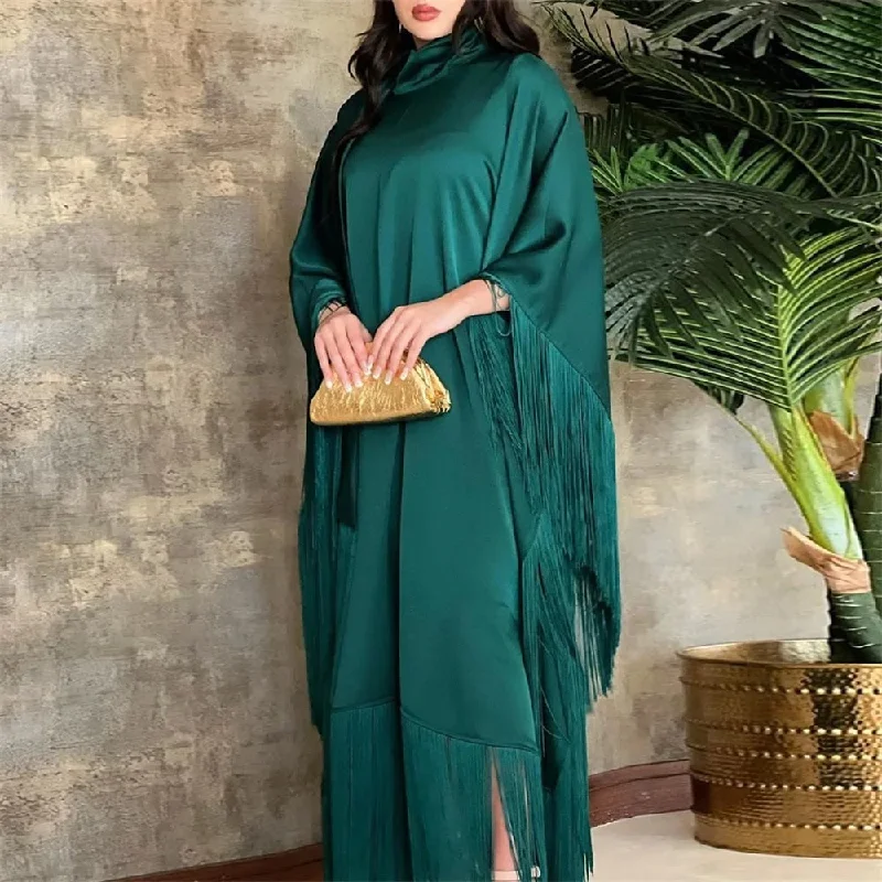 Batwing Sleeve Tassel Kaftan Dress CODE: READY1235 Casual chic unclassified dresses