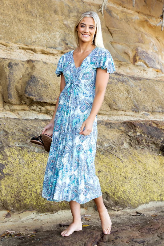 Claire Dress Paisley Teal Flowy unclassified dresses