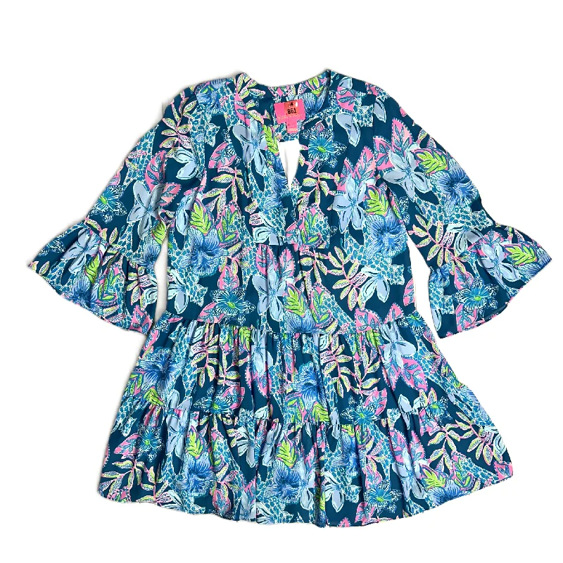 Dress Designer By Lilly Pulitzer In Blue & Green, Size: Xs Festival unclassified dresses