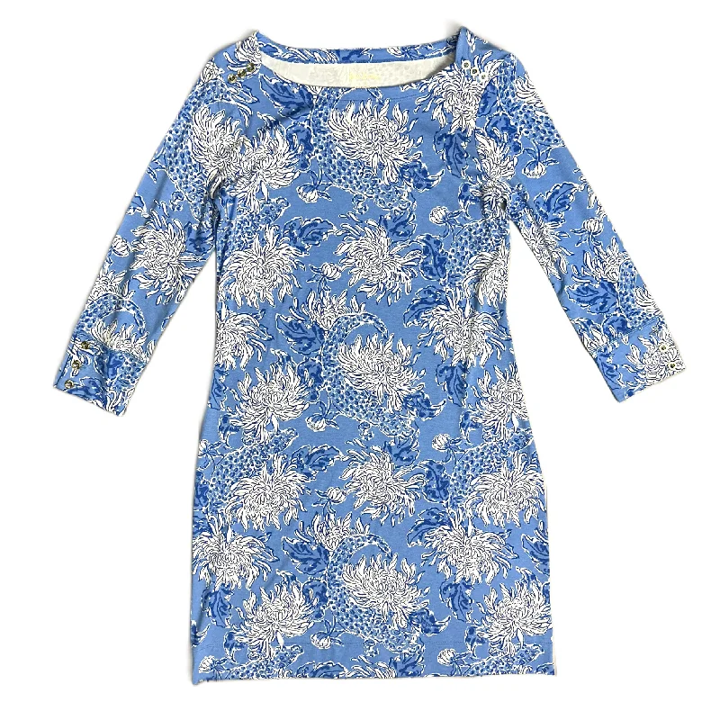 Dress Designer By Lilly Pulitzer In Blue & White, Size: S Discounted unclassified dresses