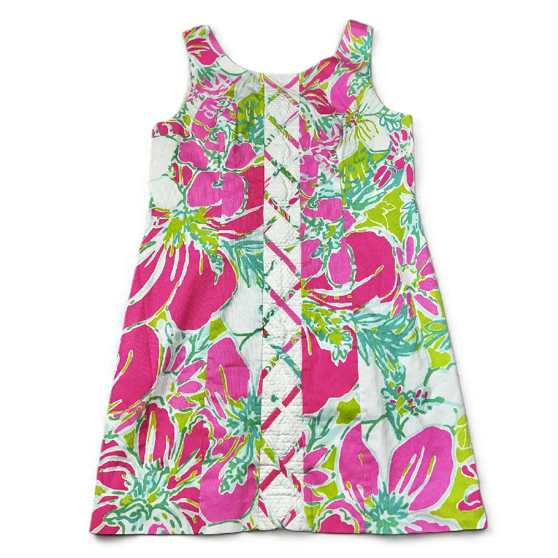 Dress Designer By Lilly Pulitzer In Green & Pink, Size: M Winter unclassified dresses