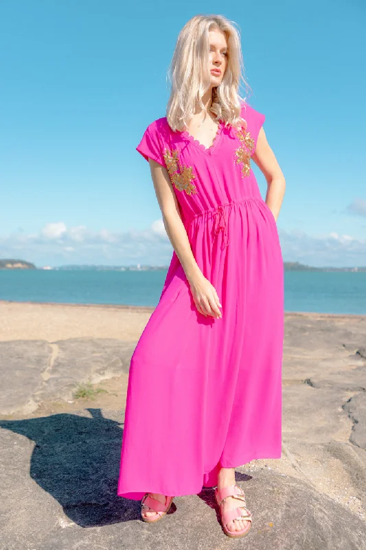 Gia Hot Pink V-Neck Dress Club unclassified dresses