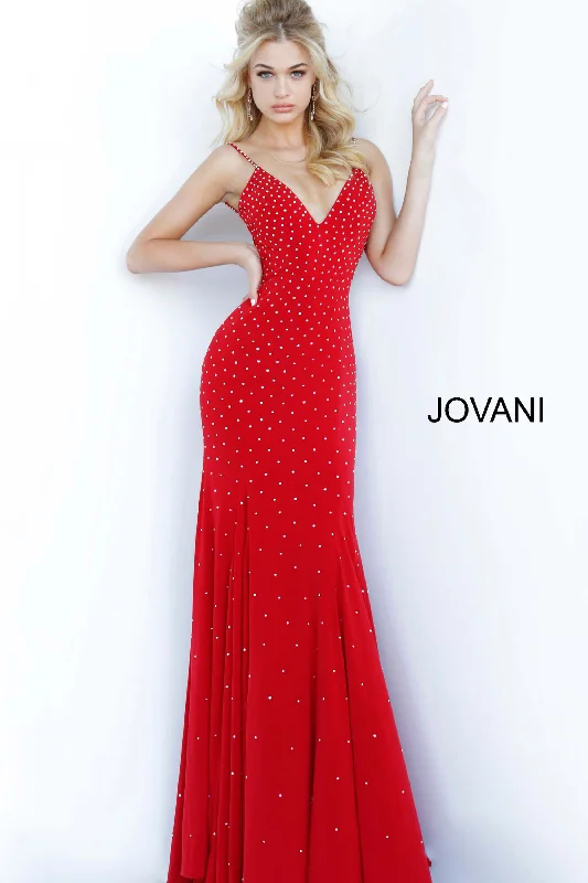 Jersey Beaded Prom Dress By Jovani -63563 Velvet unclassified dresses