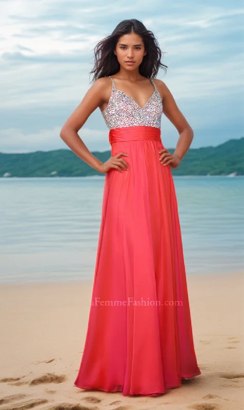 Beaded-Bodice La Femme A-Line Prom Dress 16802 Wrap unclassified dresses