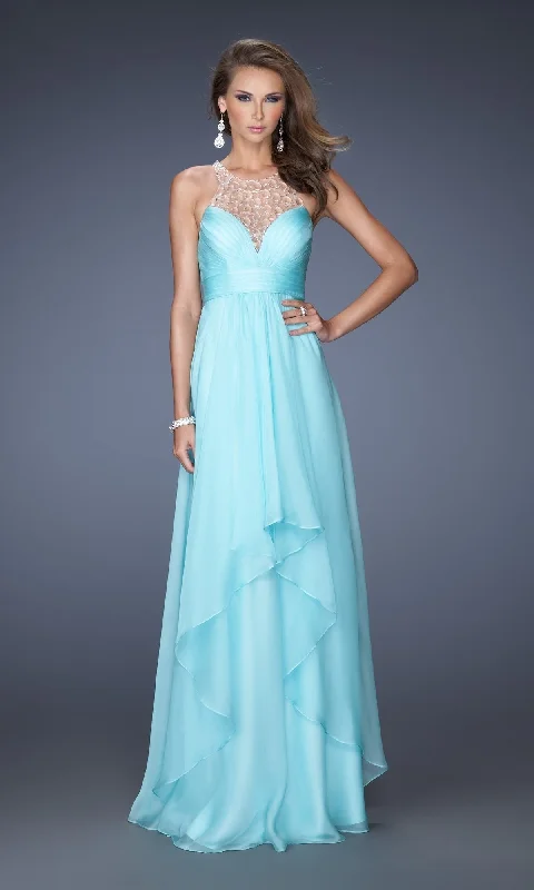 La Femme Crystal-High-Neck Chiffon Prom Dress 20060 Lounge unclassified dresses