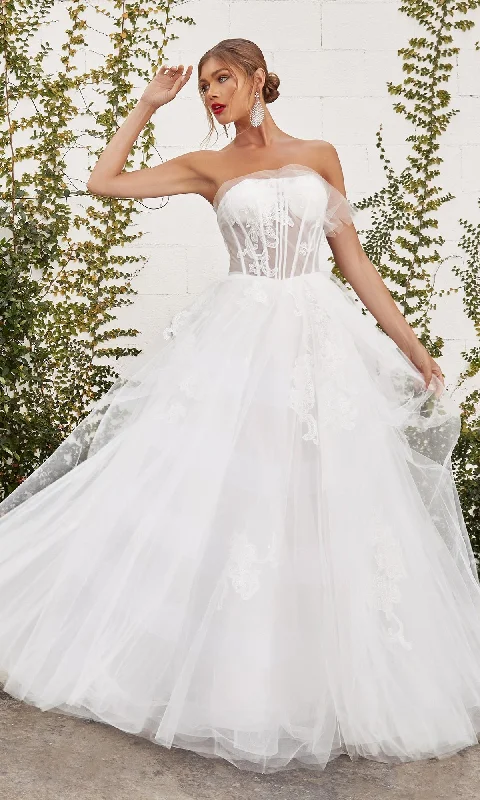 Ladivine White Strapless Ball Gown A1050W Chiffon unclassified dresses