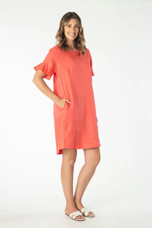 Linen Ruffle Sleeve Dress Unique unclassified dresses