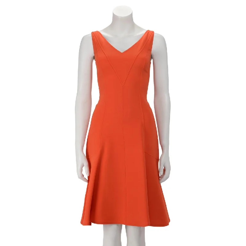 Louis Vuitton Orange Crepe V-Neck Paneled Dress FR 34 Sexy unclassified dresses