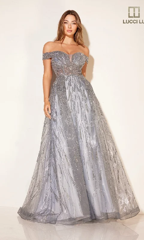 Pastel Blue Prom Ball Gown: Lucci Lu C8044 Tiered unclassified dresses