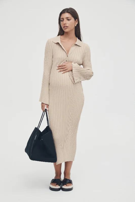 Luxe L/S Polo Dress (Latte) Summer unclassified dresses