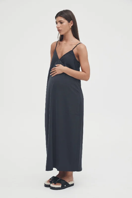 Satin Slip Dress (Ink) Halter unclassified dresses