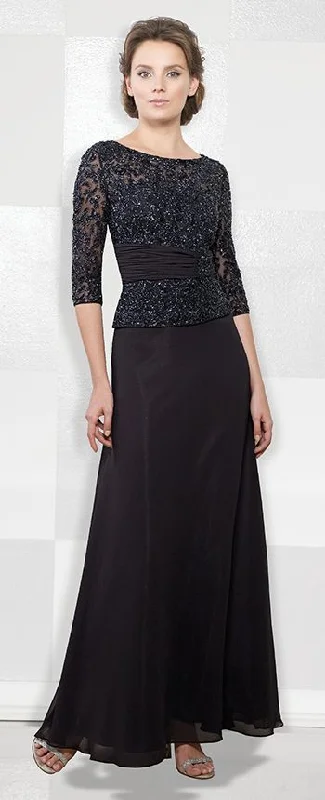 Mon Cheri - 114657SLSC Embellished Scoop Sheath Gown Dark color unclassified dresses