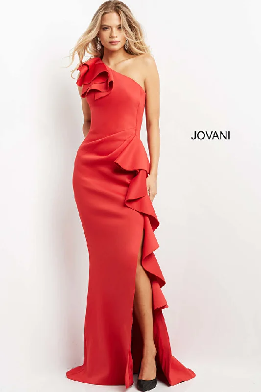 One Shoulder Ruffle Evening Dress By Jovani -06603 Popular unclassified dresses