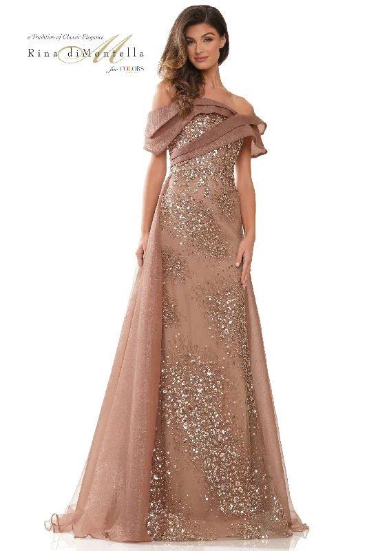 Rina Di Montella Off-Shoulder Sheath Evening Gown -RD2816 Cocktail unclassified dresses