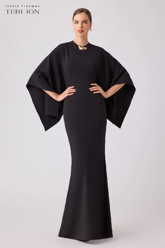 Stretch Crepe Kimono Day To Evening Gown Halter unclassified dresses